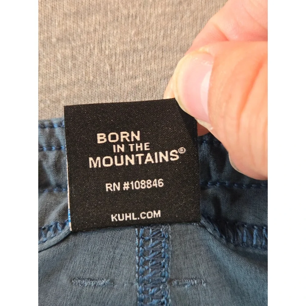 Kuhl Pants Womens 0 Short Blue Grey Freeflex Roll Up Cargo Hiking Trail Utility